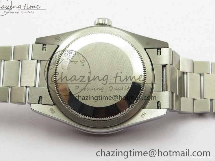0517 SmoothTexture Day-Date 36mm 128239 SS Crystal BP Best Edition Black MOP Crystal Marker Dial on SS President Bracelet A 2681
